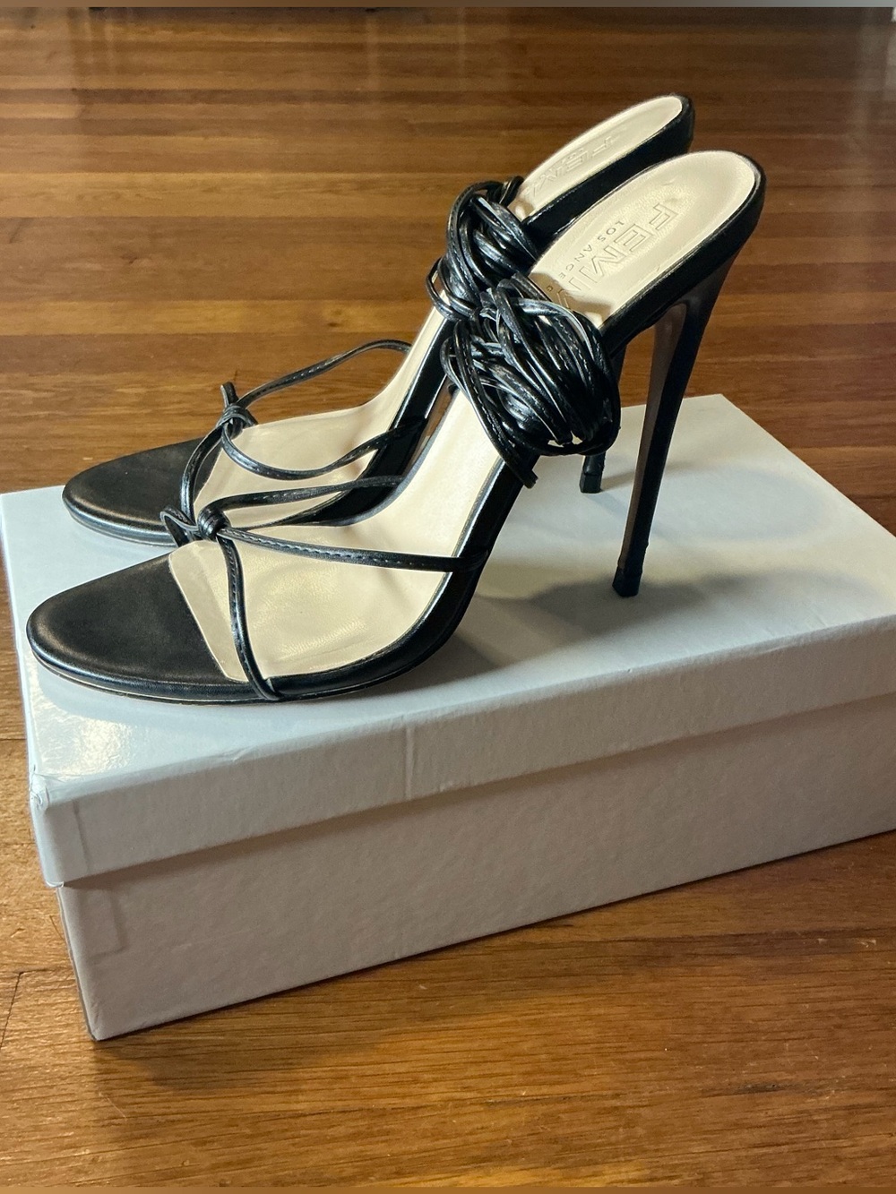 FEMME LA Black Strappy Heel Sandals - Women - Picture 8 of 15